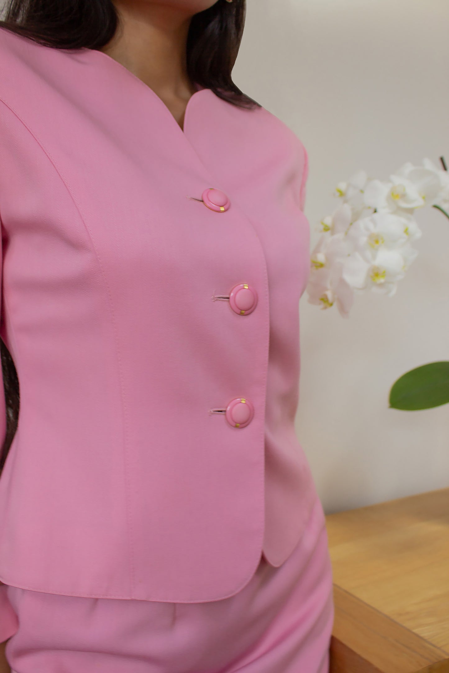 Vintage Precis Petite Pink Wool Skirt Suit