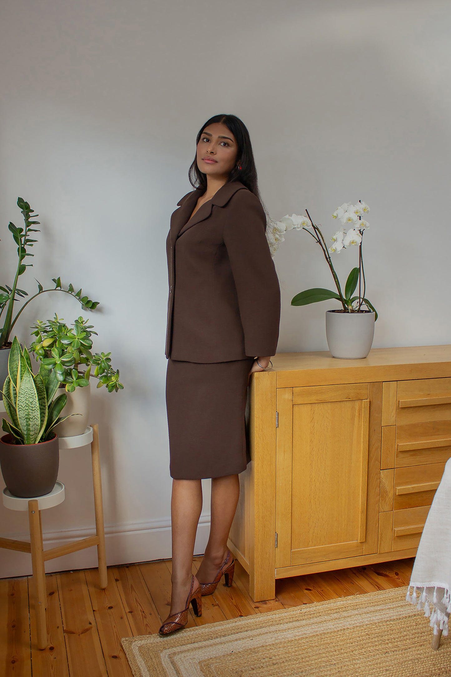Dolce & Gabbana Brown Skirt Suit