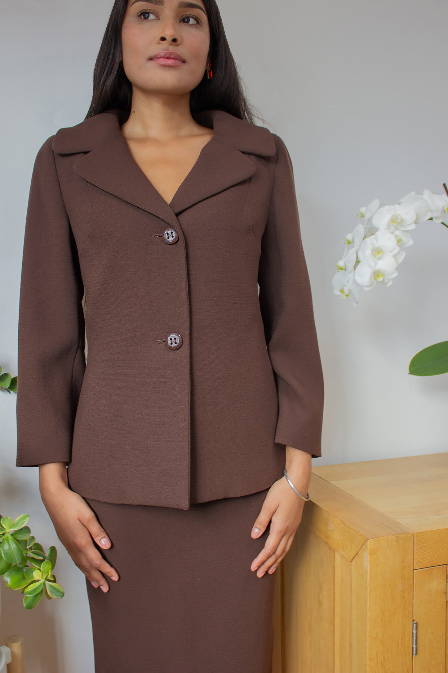Dolce & Gabbana Brown Skirt Suit