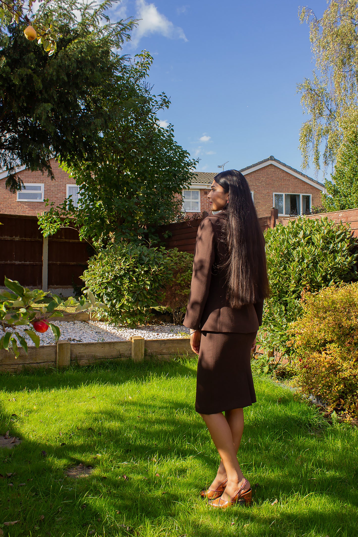 Dolce & Gabbana Brown Skirt Suit